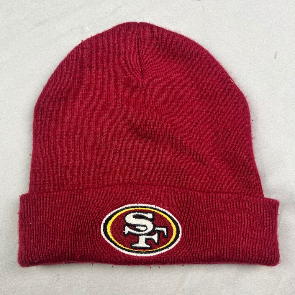 San Francisco 49ers Yupoong Red Knit Cuffed Beanie Hat NFL SF Logo One Size
